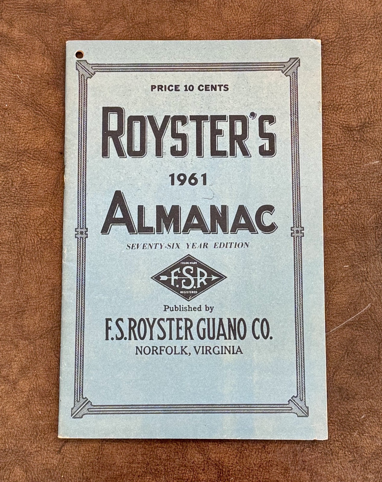 1961 Royster’s Almanac F.S. Royster Guano Co Norfolk Virginia