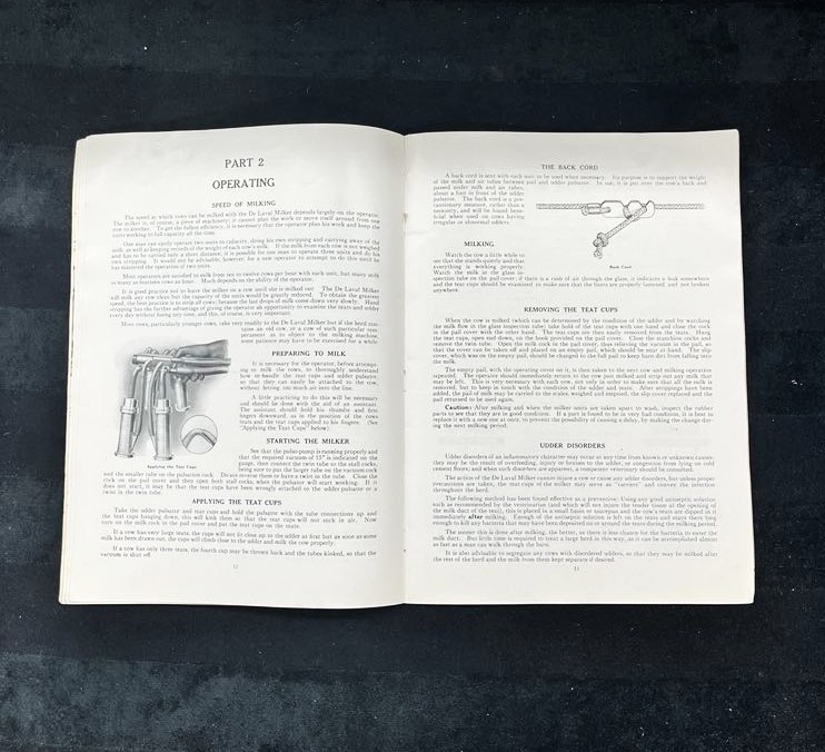1928 DeLaval Milker Instruction Manual for Operation and Care
