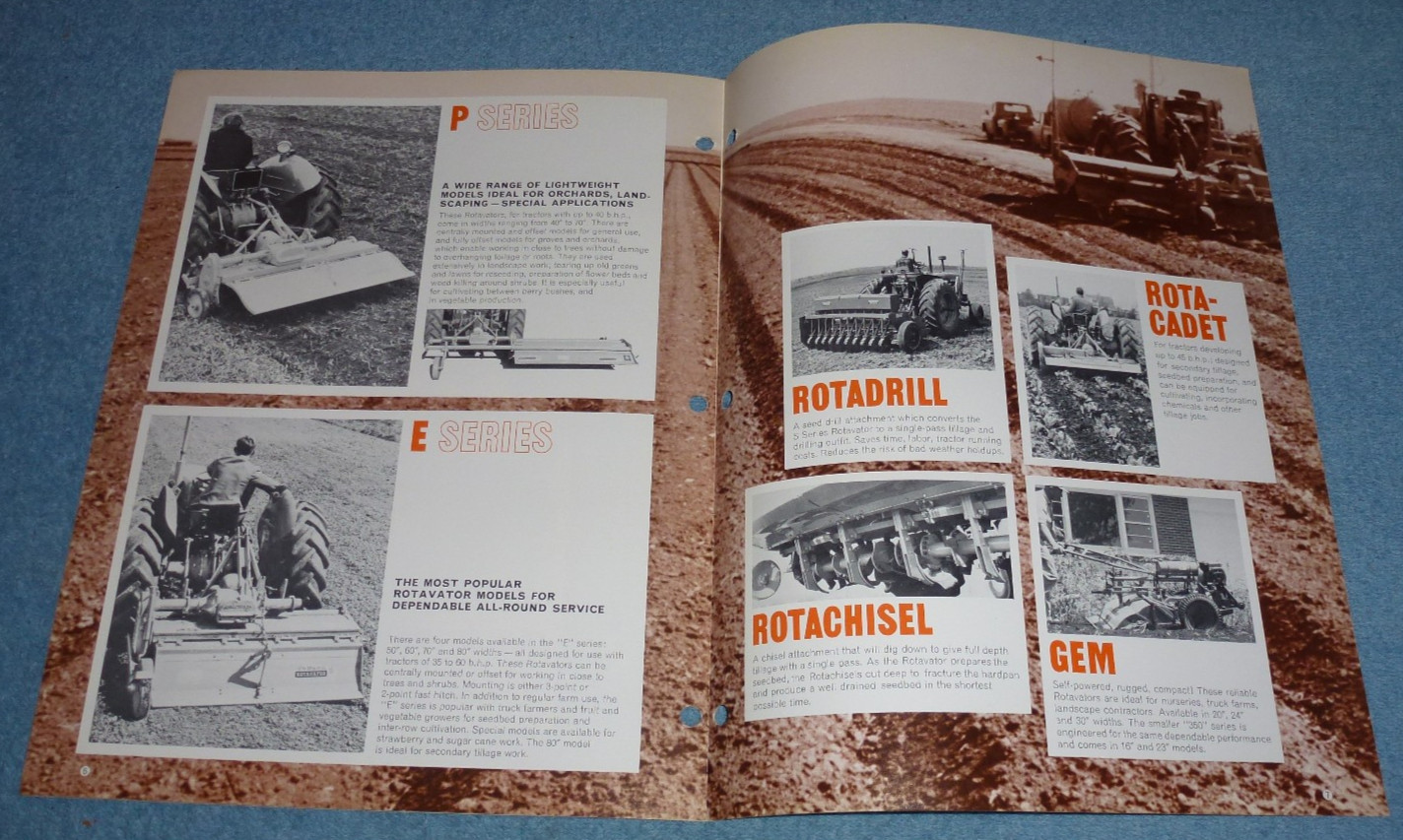 Vtg Howard Rotavator Co Brochure Model Series M S ST P E Rotadrill Rotacadet etc