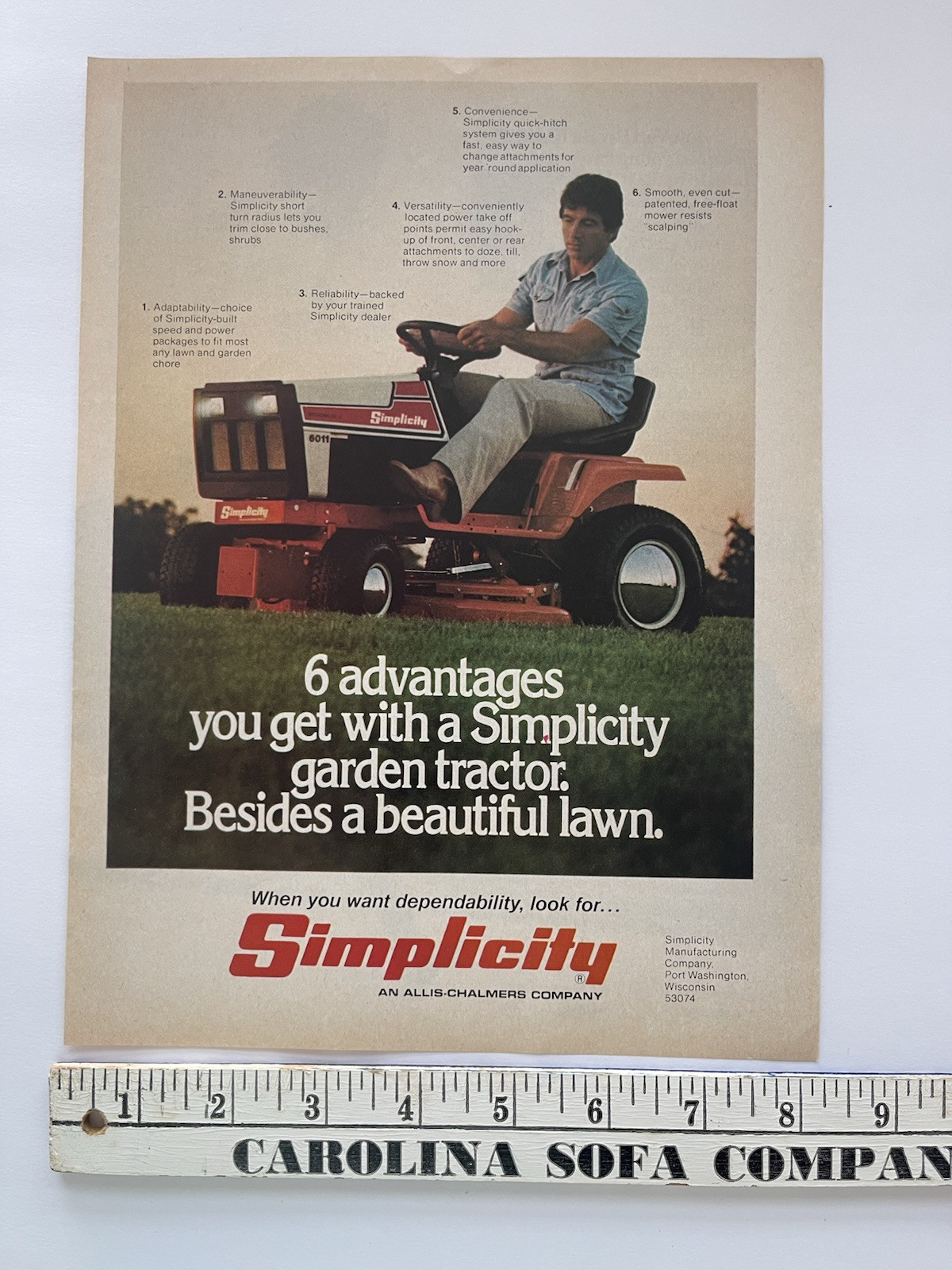 Vintage 1979 Print Ad Simplicity Garden Tractor Riding Lawn Mower Advertisement