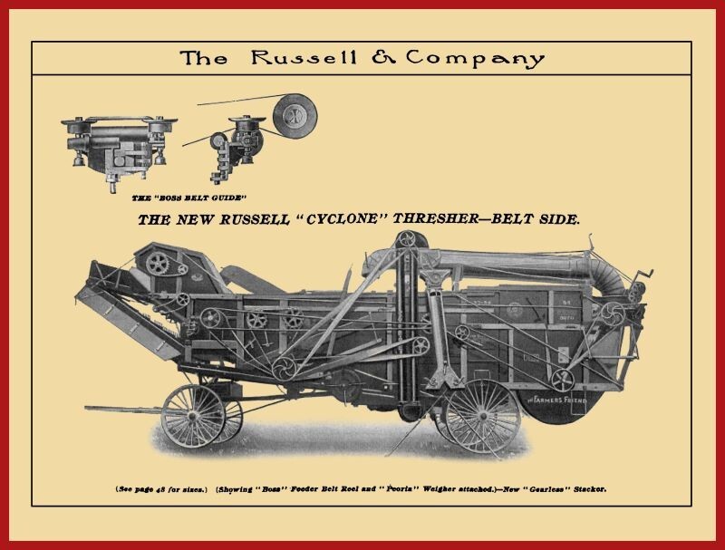 1908 Russell Cyclone Thresher NEW Metal Sign: 12×16&Prime; Free Ship.