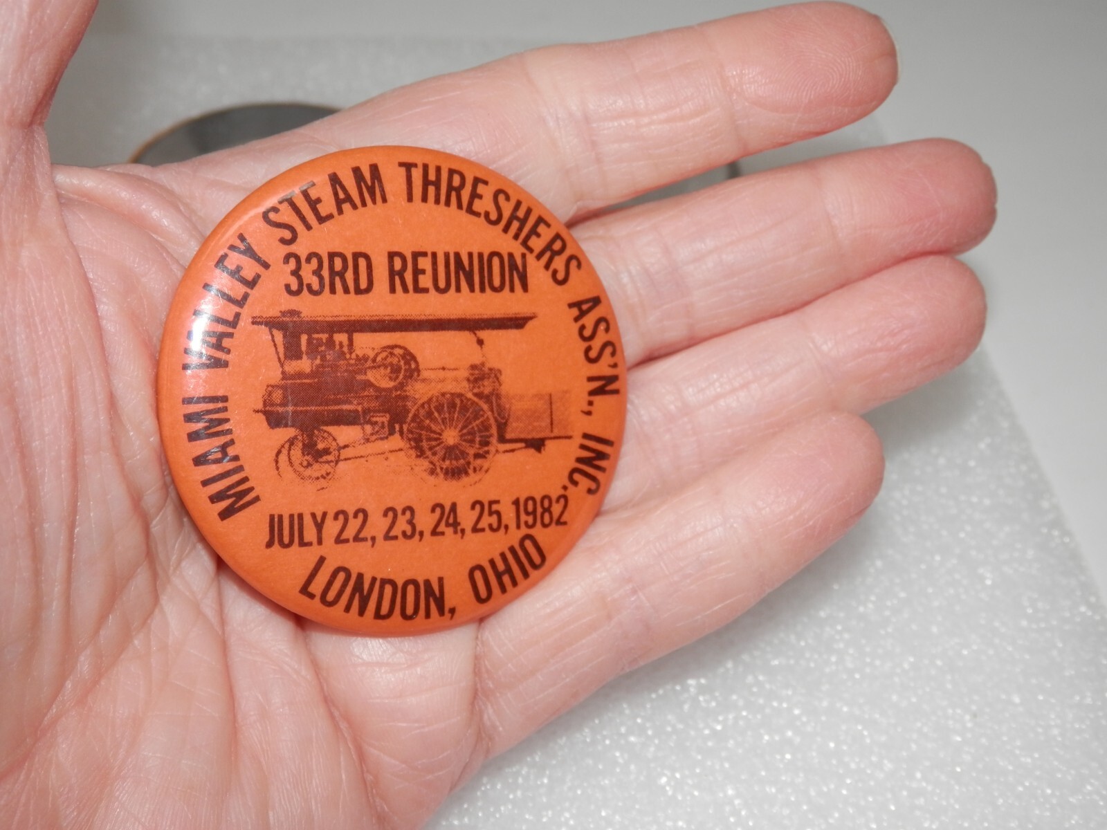 Vintage Lot Miami Valley Steam Threshers Association Buttons – London Ohio Pin