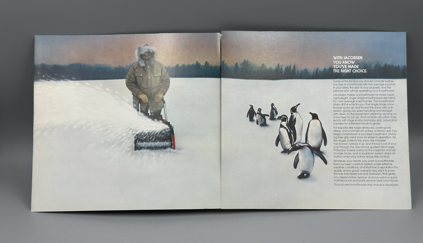 1978 JACOBSEN SNOW THROWERS Blowers PENGUINS Advertising Brochure