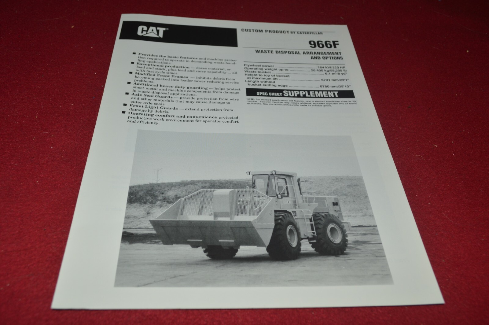 Caterpillar 966F Wheel Loader Brochure DCPA14