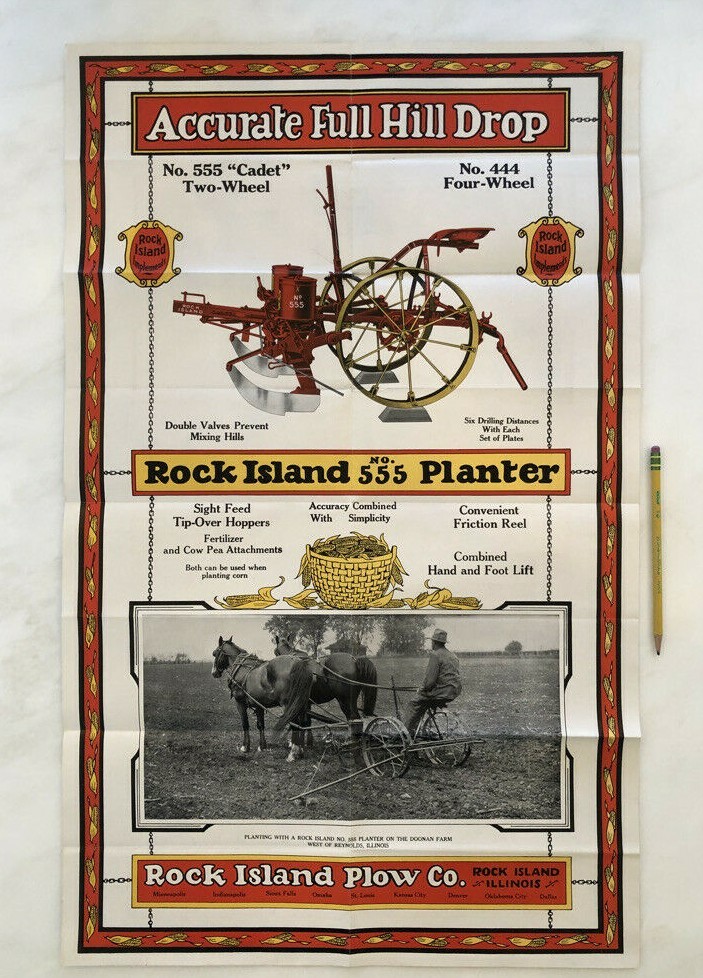 1930 ROCK ISLAND Planter PLOW Co FARM Advertising Antique Brochure POSTER