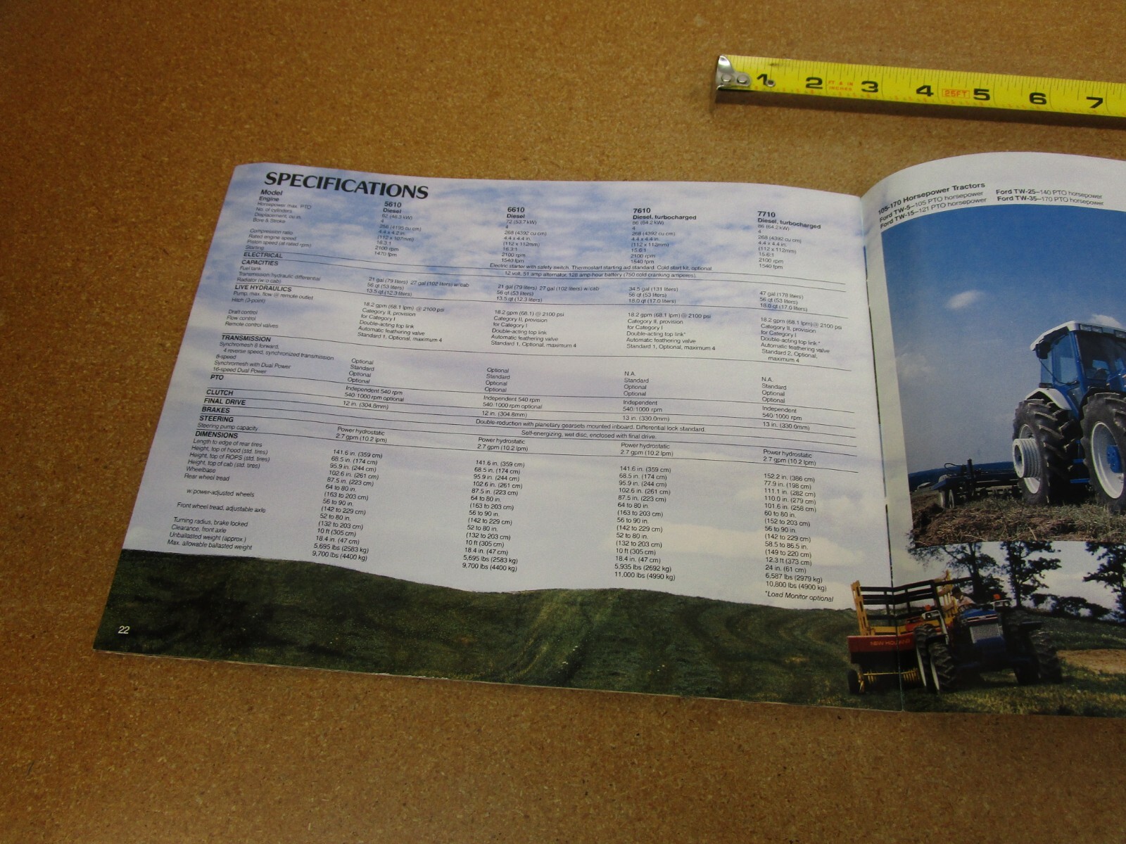 1986 ? Ford Tractor 7710 7610 6610 5610 catalog sales brochure 24pg ORIGINAL