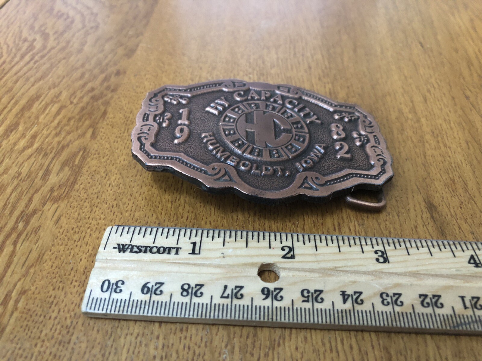 Vintage 1982 Hy Capacity Copper Limited Ed Belt Buckle Ag Equipment Humboldt IA