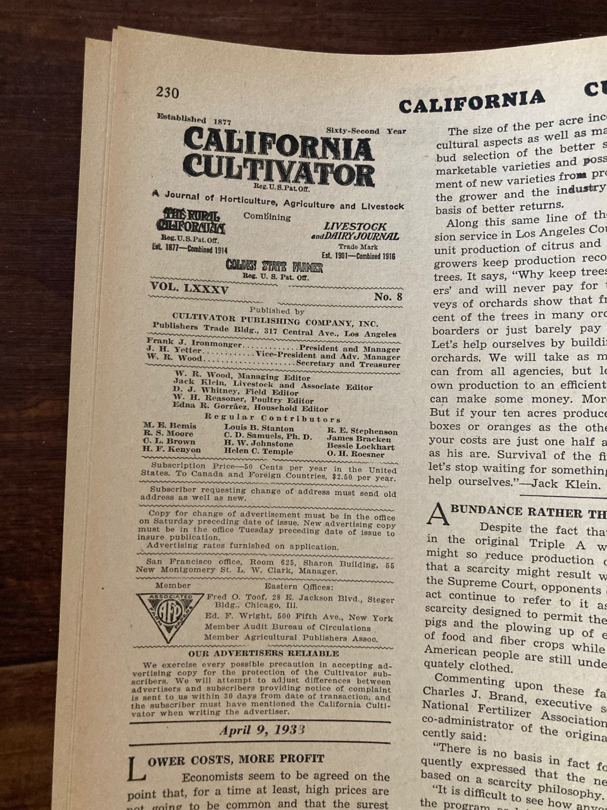 California Cultivator Agricultural Newspaper 1938 Biweekly Lot of 18 VHTF
