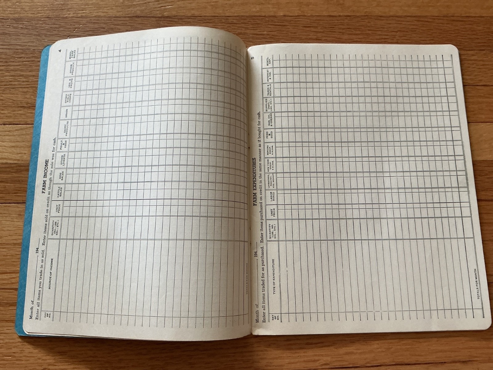 Vtg, 1949 Farm Acct. Record Book – Wieland Ford Dealership, Le Sueur, Minnesota