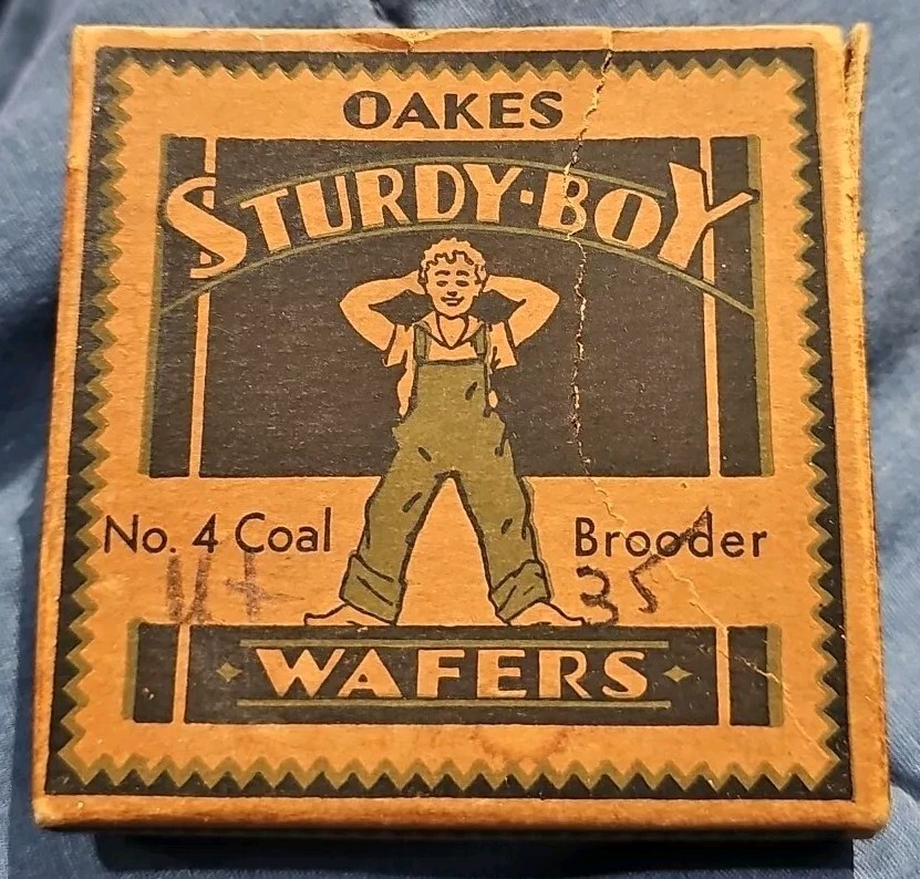 Vintage Advertising Sturdy Boy No. 4 Coal Brooder Wafers In Original Box!