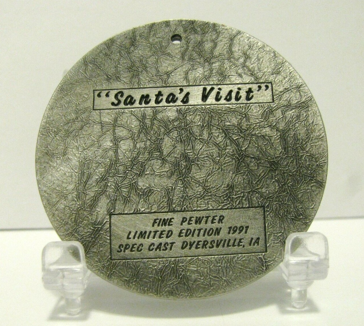 Spec Cast 1991 COUNTRY CHRISTMAS Pewter Xmas Ornament Santa&rsquo;s Visit Limited Ed