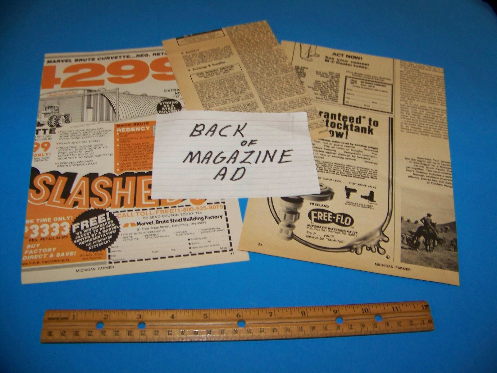Mixed Lot Agricultural Print Ads from Magazine Vintage 1977 Knapheide Lilliston