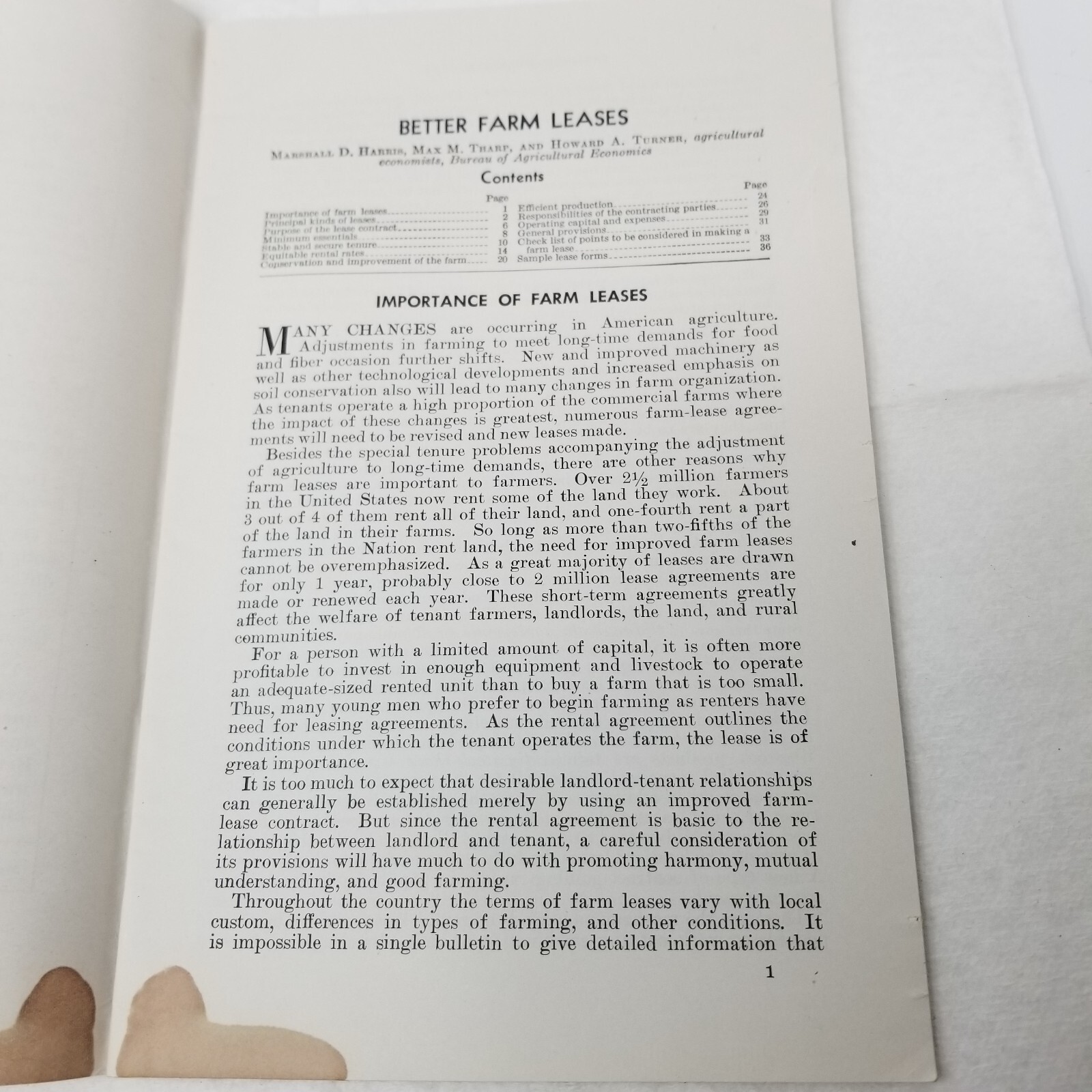 Better Farm Leases 1946 Farmers&rsquo; Bulletin Booklet 1969 USDA Guide Checklists