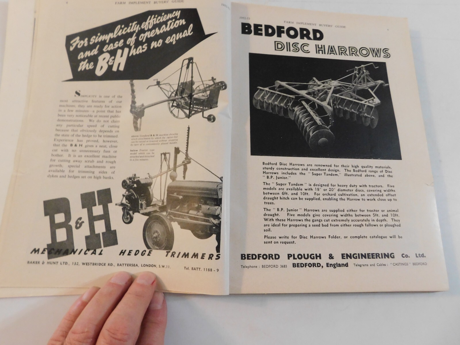 1952-53 FARM IMPLEMENT BUYER&rsquo;S GUIDE ENGLAND WINNROWERS LAND ROLLERS TEA CUTTERS