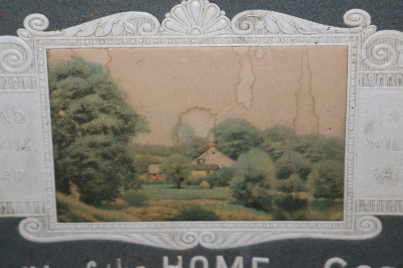 Vintage c.1900 Home Blessings Christian Religious 13&Prime;x10&Prime; Real Farm Photo Sign