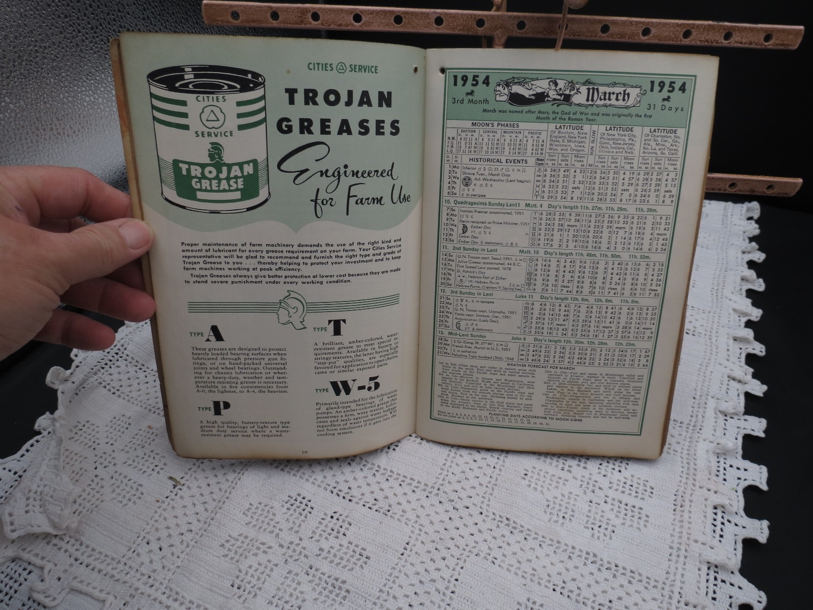 Vintage 1954 The Farm Book Cities Services Oils Booklet- Almanac