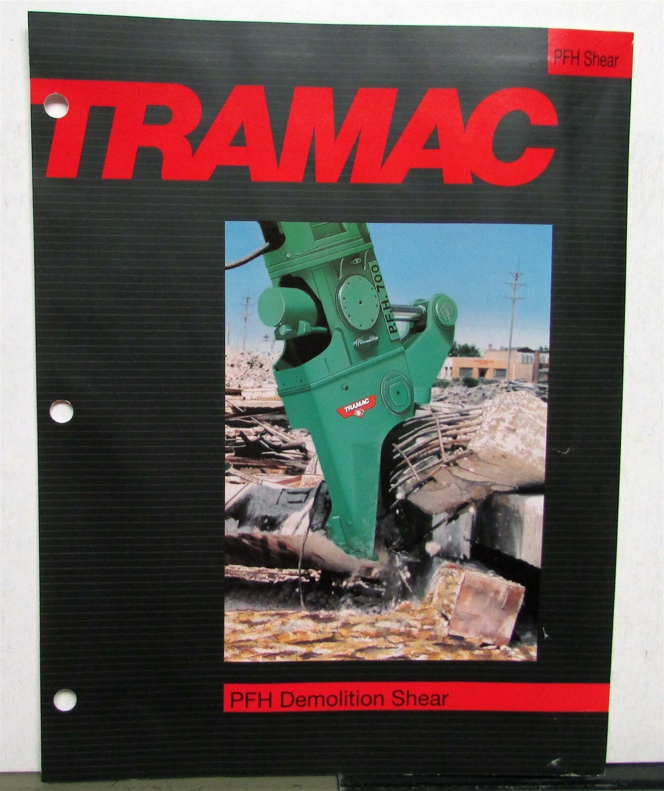 1990s Tramac PFH Demolition Shears Construction Sales Data Sheet