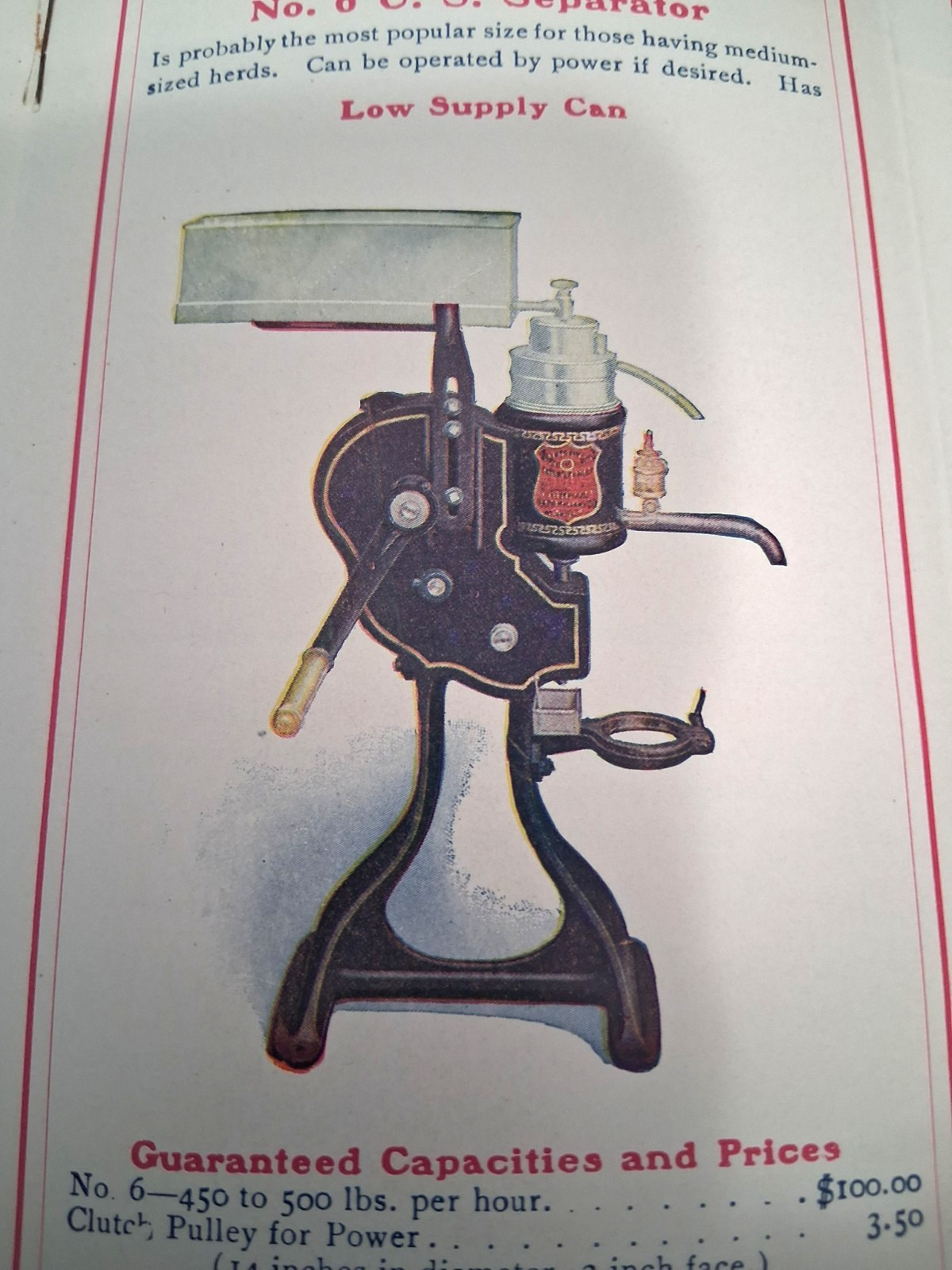 1906 U.S. Cream Separator Catalog Vermont Farm Machine Dairy Bellows Falls color