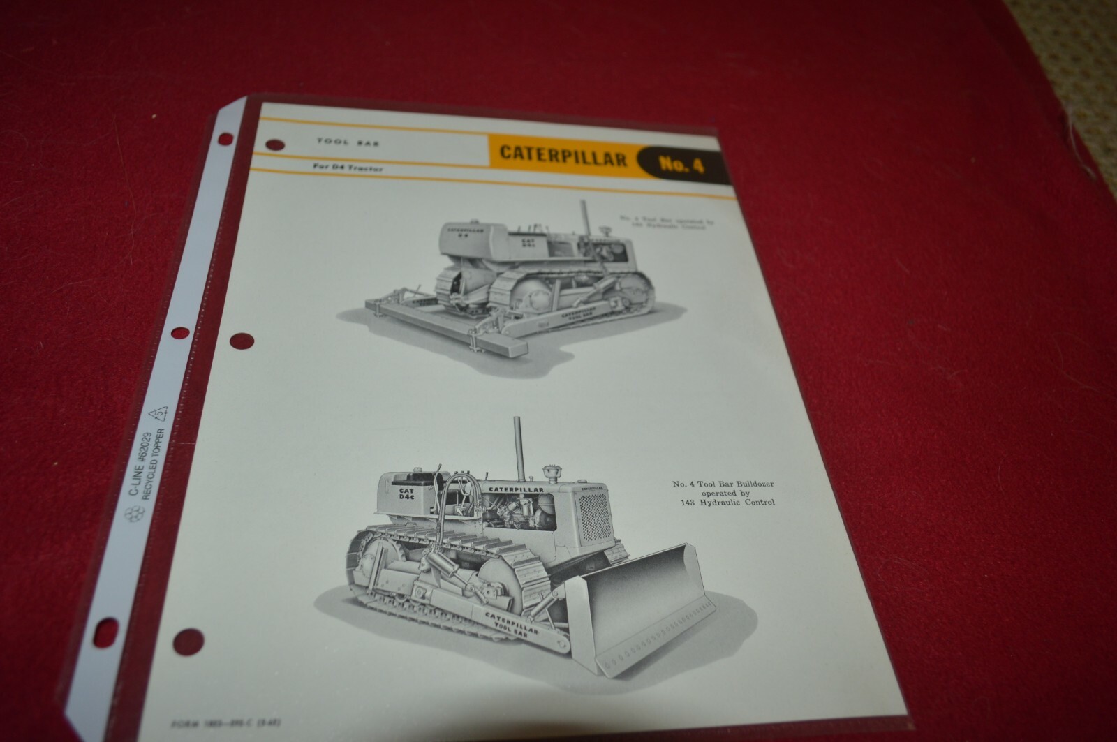 Caterpillar No. 4 Tool Bar For 1962 Dealer&rsquo;s Brochure AMIL16