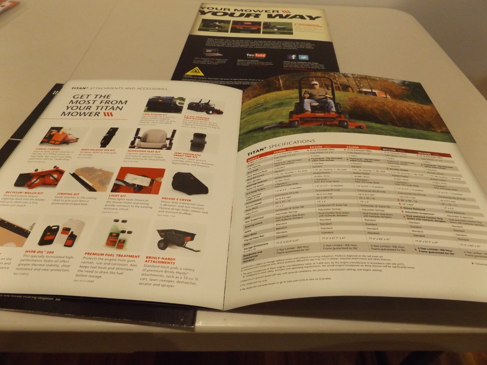 3-pc. TORO TITAN, TIMECUTTER ZERO-TURN MOWERS, LIT # 2013, 2014, 2014