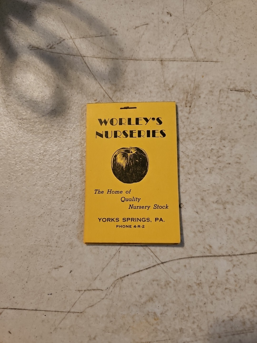 Vintage Early Worley&rsquo;s Nurseries Memo Pad. York Springs,PA. Phone 4-R-2