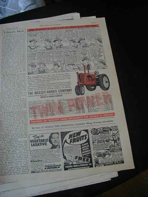 Vintage lot 9 tractor massey harris tractor magazine print ads 1938-1956