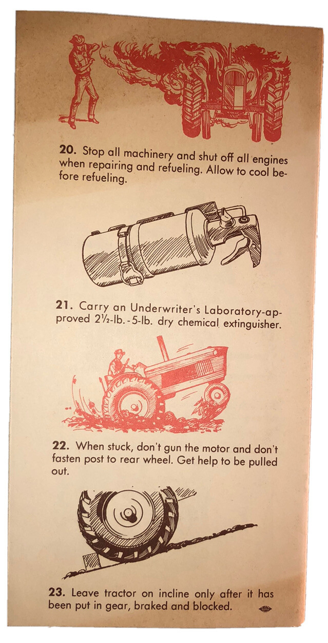 1950’s-60’s Tractor Safety For Ranch & Farm Pamphlet No. 1005 Guide
