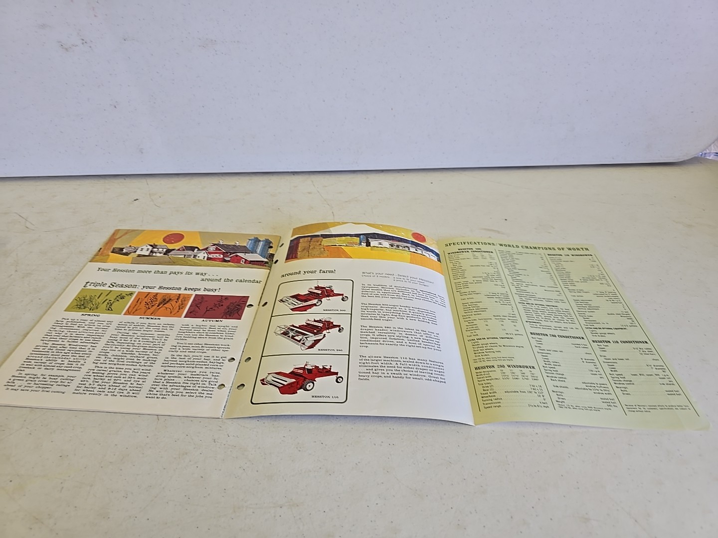 Vintage 1965 Hesston Windrower 110 280 500 Advertising Sales Brochure