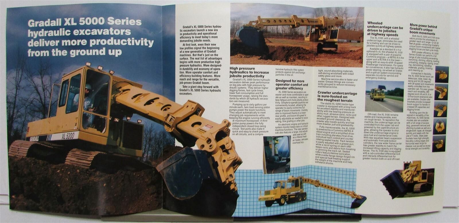 1992 Grandall XL 5000 Excavator Specifications Construction Sales Brochure