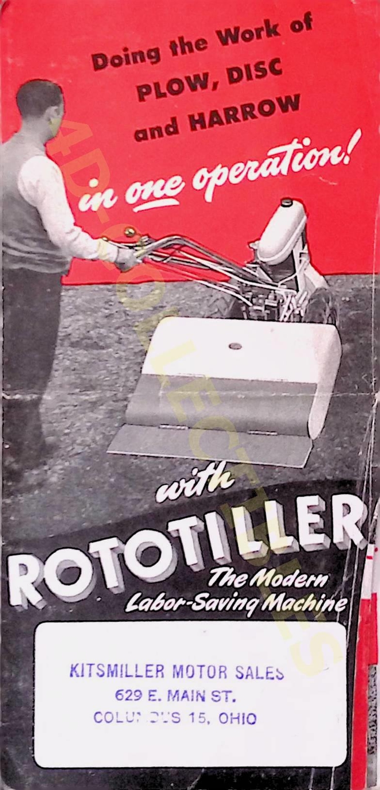 Rototiller The Modern Labor Saving Machine Vintage Brochure Advertising Promo
