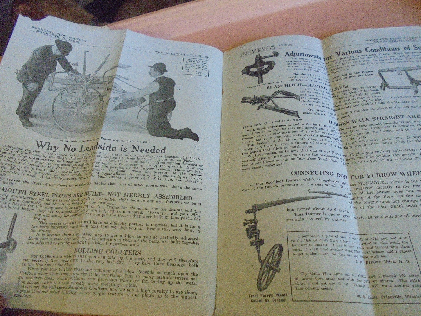 Vintage 1920&rsquo;s Monmouth Plow Factory Brochure