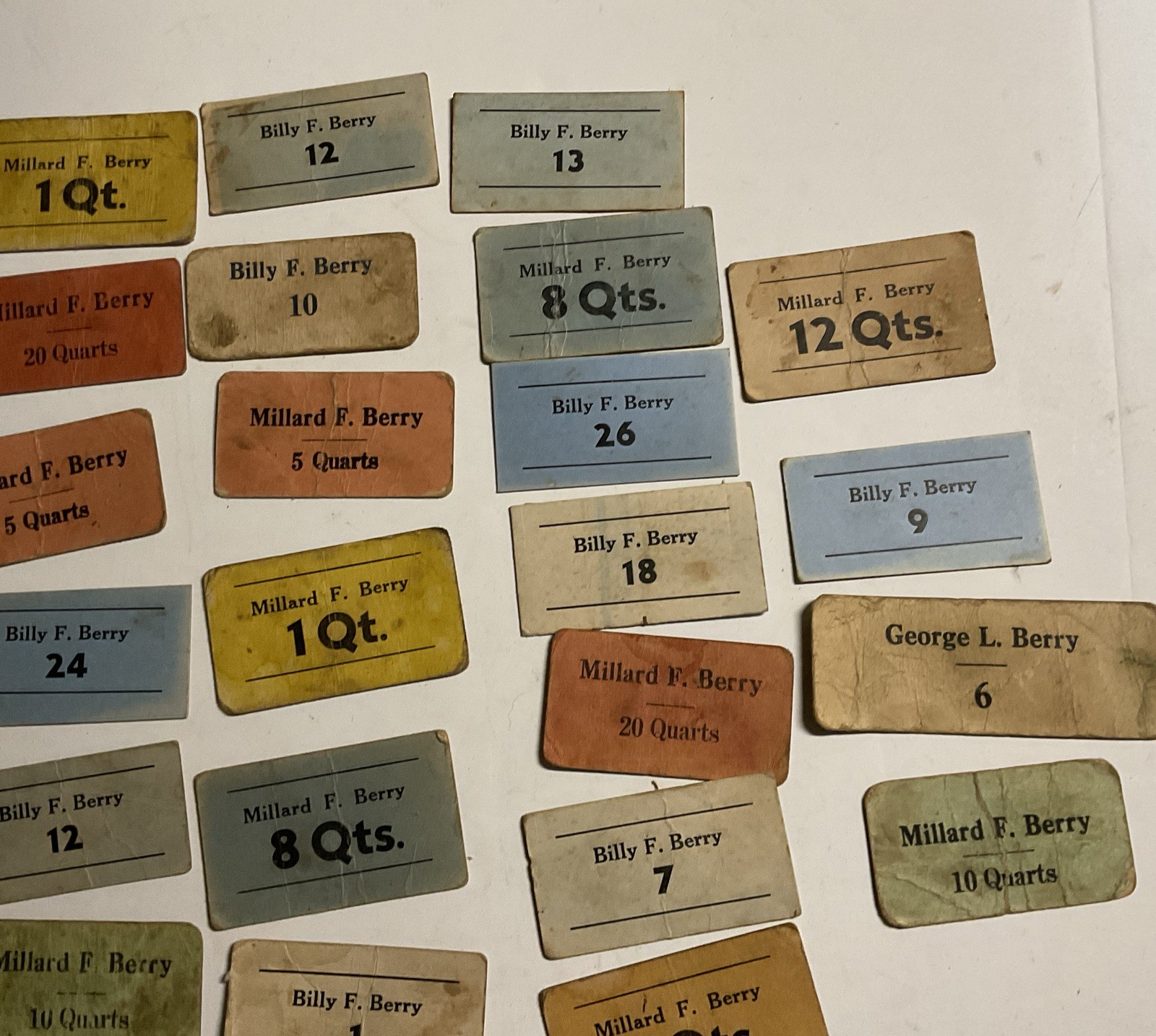 Vtg Strawberry Picker Ticket Lot Of 25 Eastern Shore Agriculture Farm Ephemera
