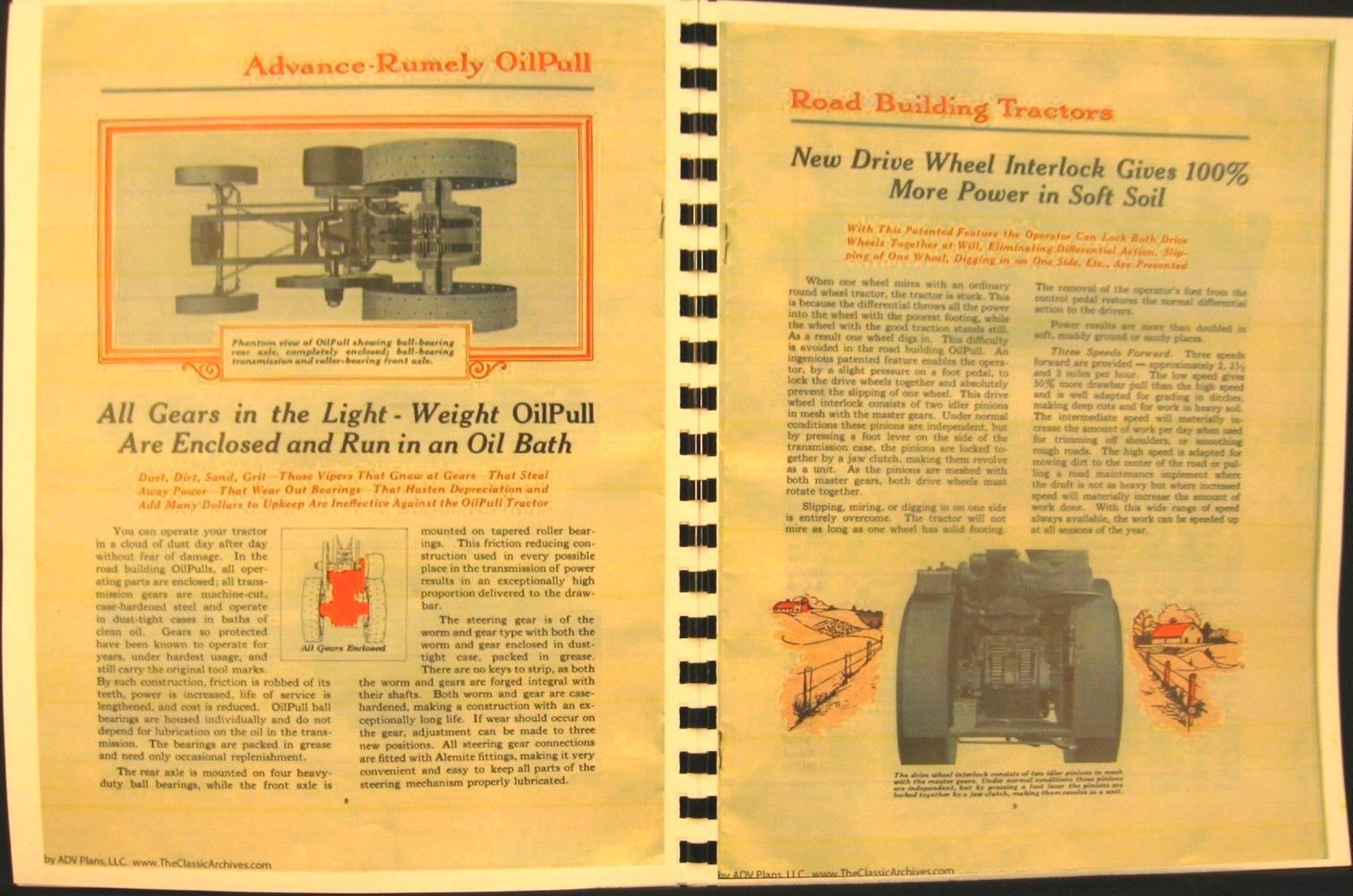 Advance- Rumely Vimtage OIL PULL Road Building Tractor Sales Catalogue