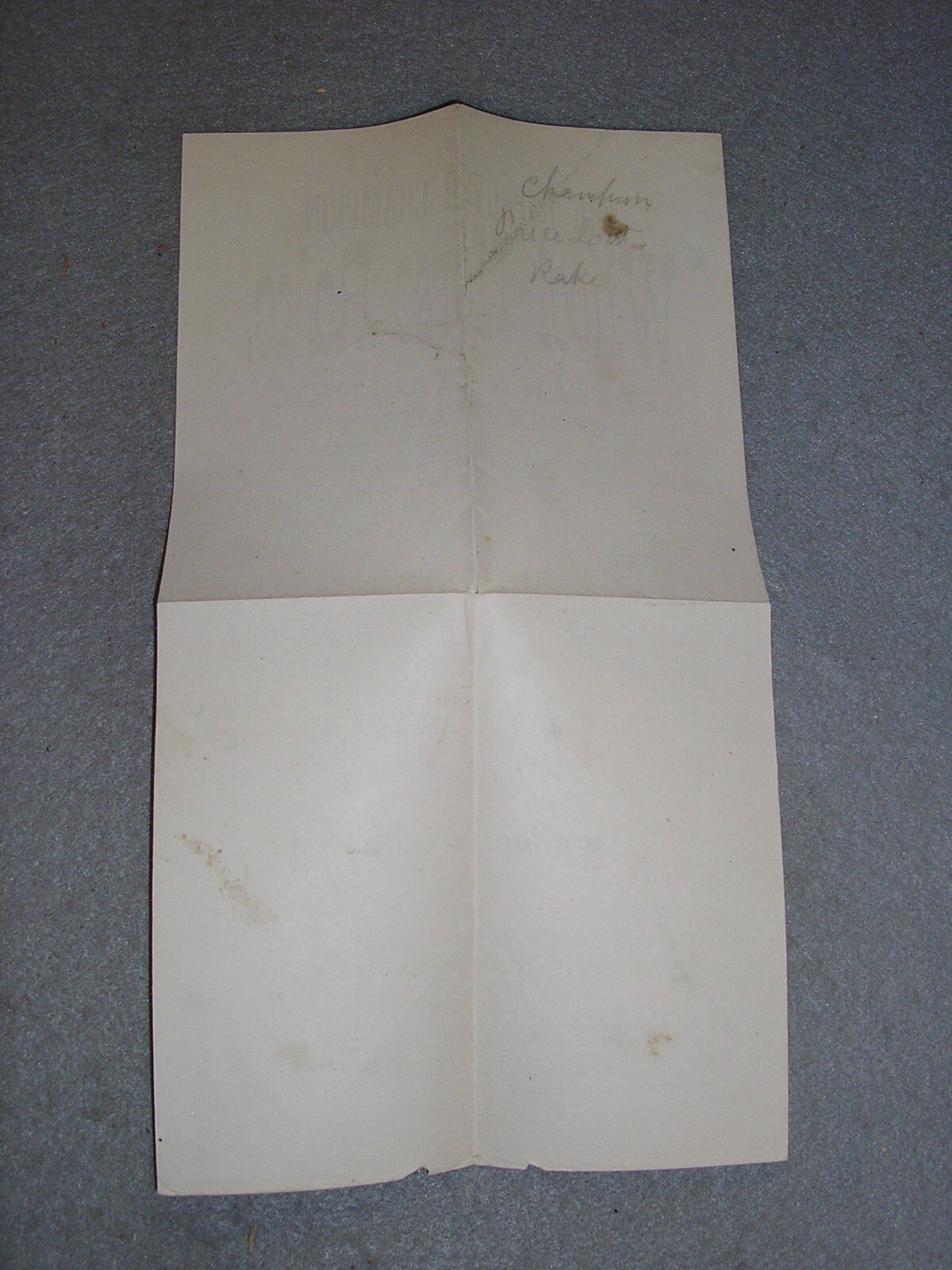 Antique Farm Tool Ad Wheel Horse Rake Tractor Parts Price List Patten & Stafford