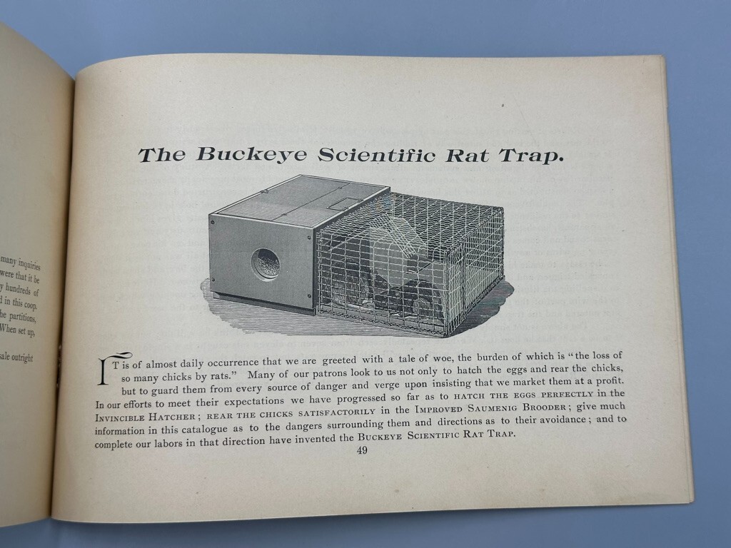 Rare 1893 BUCKEYE INCUBATOR CO Chicken CHICKS Farm Advertise BOOK Springfield OH