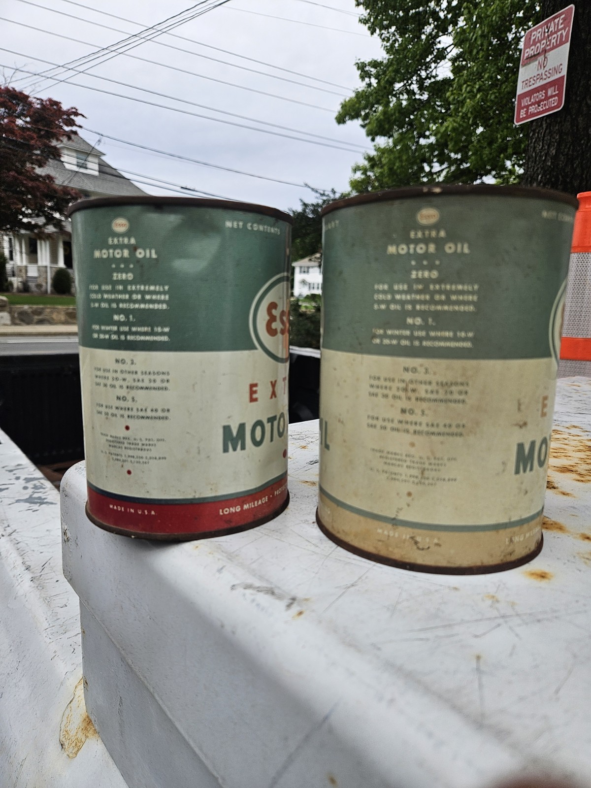 2 ESSO TOP CUT OPEN EMPTY Vintage Metal Cans