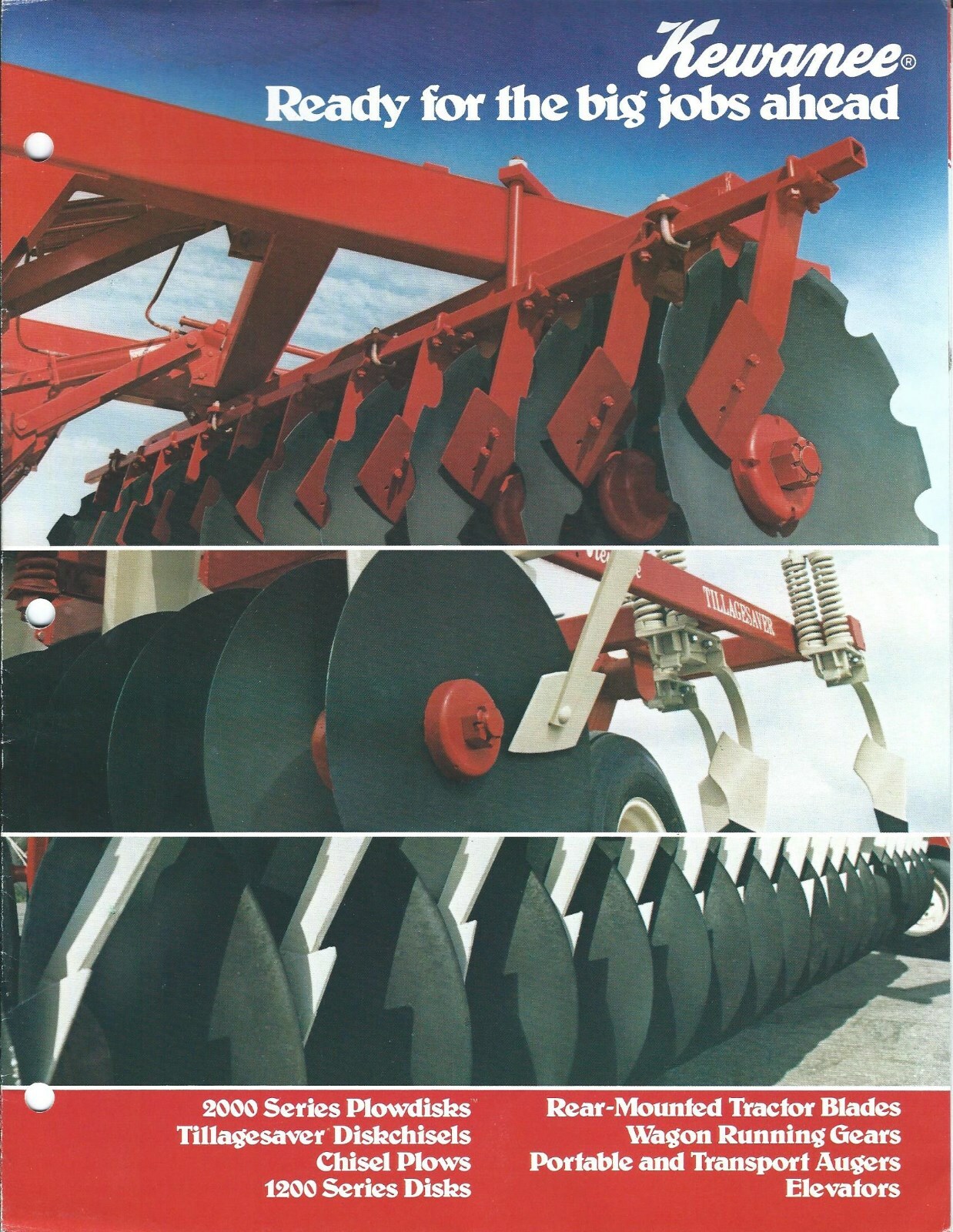 Farm Equipment Brochure – Kewanee – Disk Plow Elevator Auger et al c1981 (F6555)