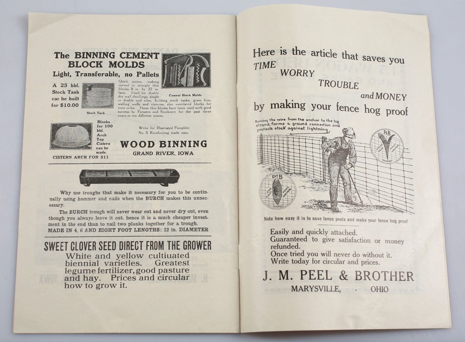 1933 John H. Dunlap Blue Ribbon Stock Farms Mule Foot Hogs Catalog + Ephemera