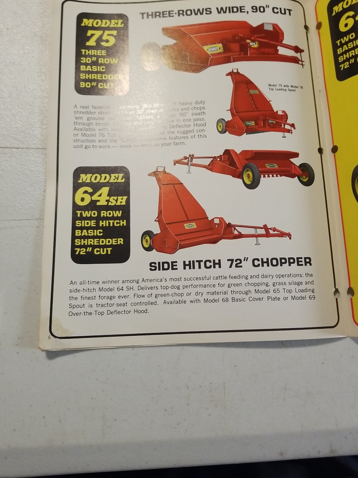 Vintage 1970 L.H. SCHULTZ Mfg Co GENERAL MANURE SHREDDER CHOPPER BROCHURE PRICES