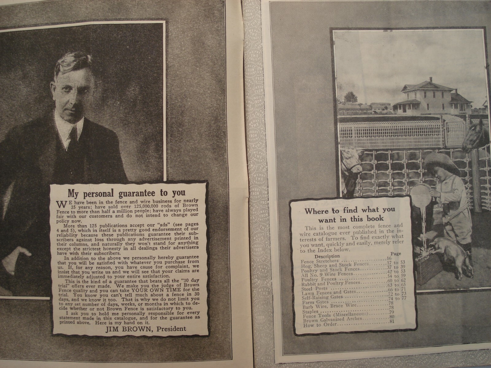 1920&rsquo;S CATALOG « A » FENCE & GATE BROWN&rsquo;S FENCE & WIRE CLEVELAND OHIO