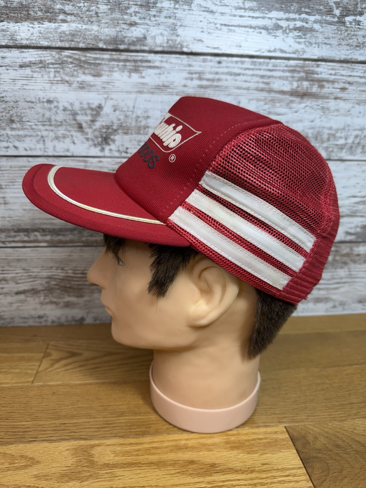 Vintage 3 stripe Mesh Snapback Trucker Hat Instant Whip Foods