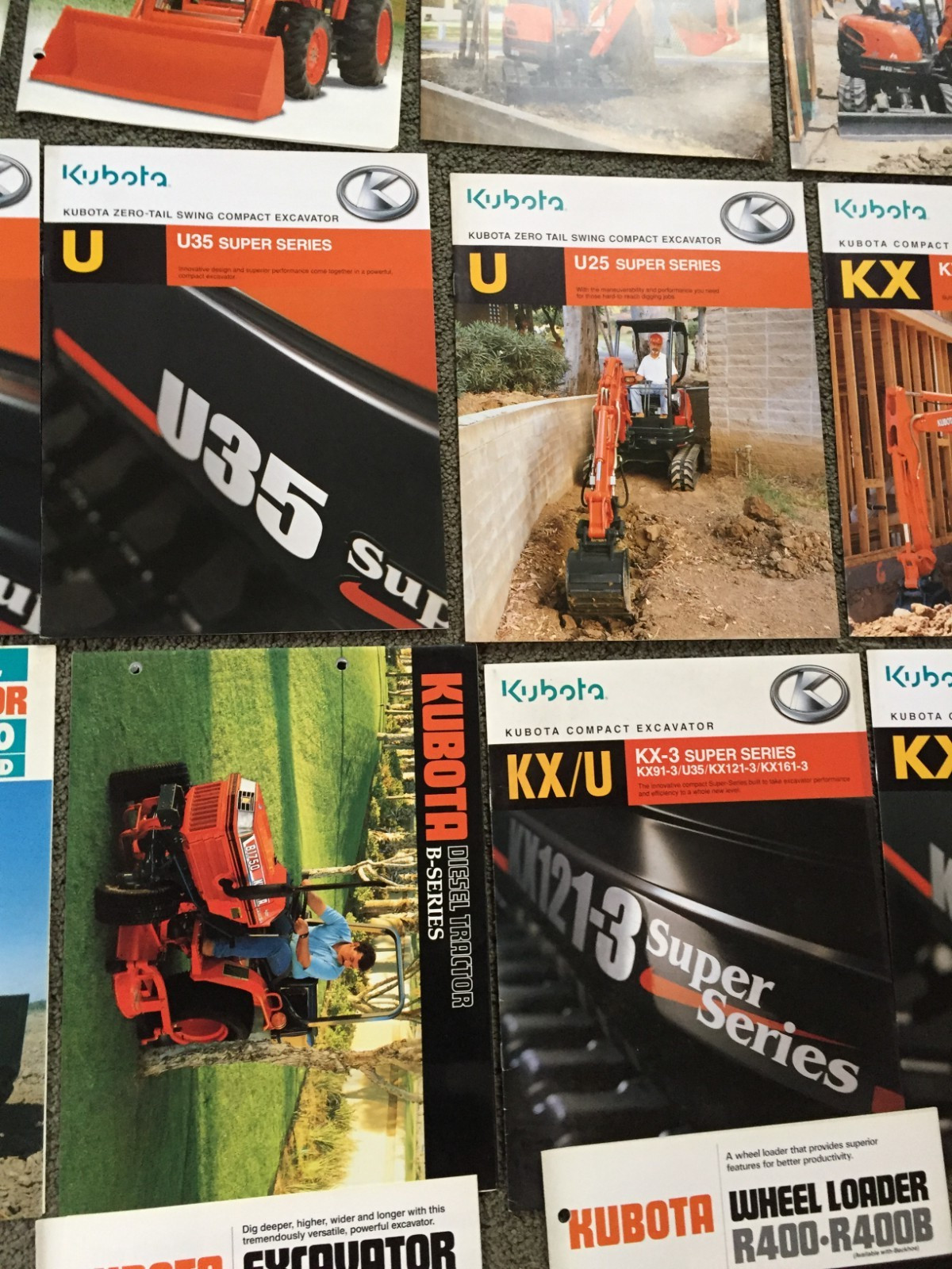 MASSIVE Lot of 44 Kubota tractor and equipment brochures Literature advertizing