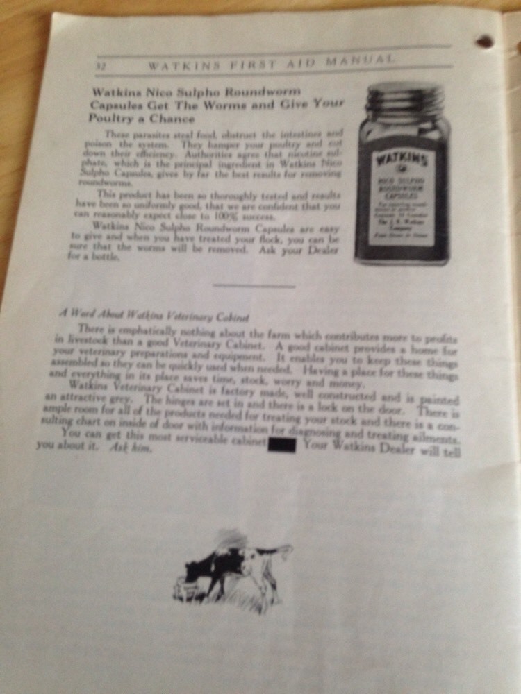 Vintage J Watkins First Aide Manual 1927 For Saving Livestock Losses