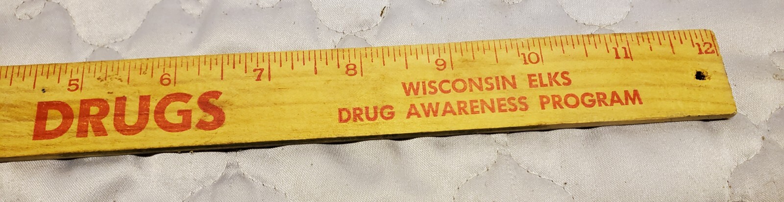 Wisconsin Elks Advertising 12&Prime; Wood Ruler Drug Awareness Program