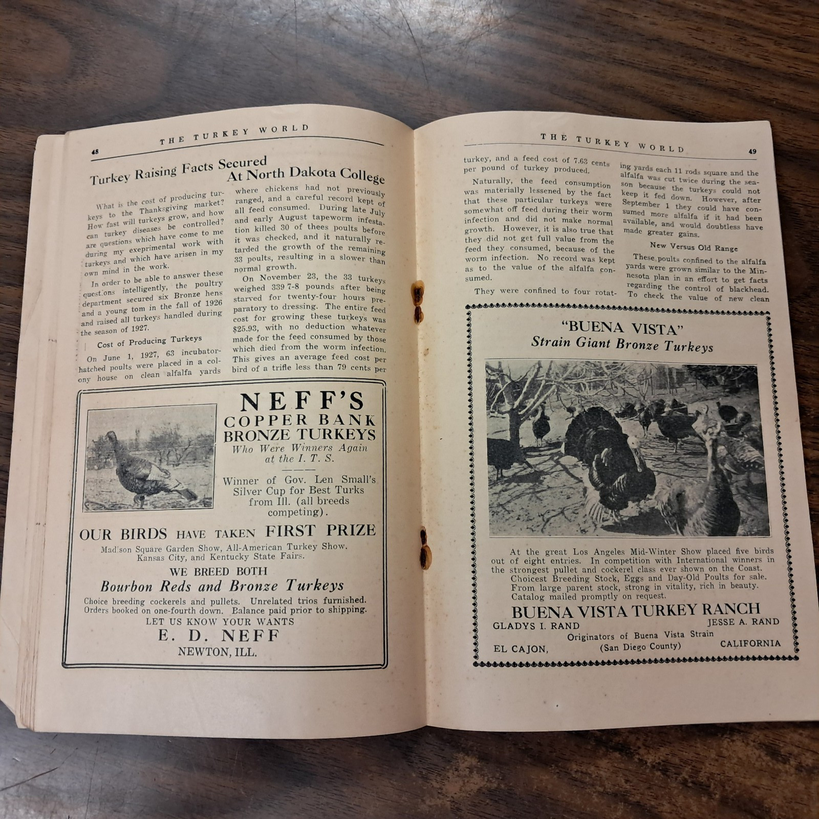 Vintage 1929 Turkey World Show Book & Talking Turkey Beacon Milling Co. N.Y.