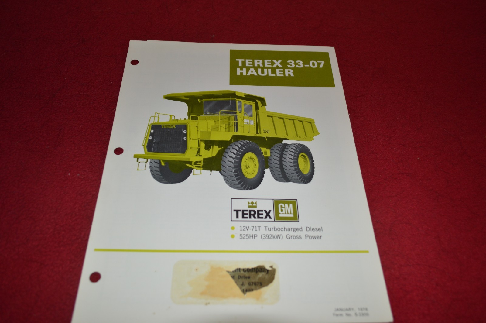 Terex 33-07 Rock Haul Truck Dealer&rsquo;s Brochure DCPA4