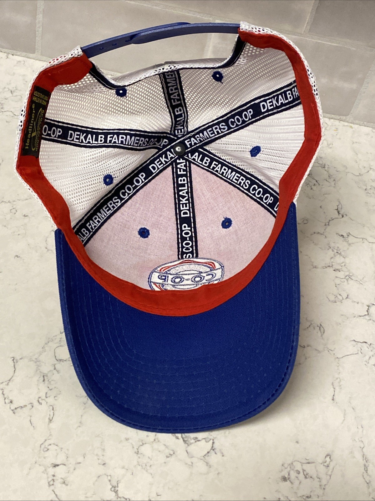 Dekalb Farmers Co-op Red Blue White Mesh Back Snapback Trucker Hat Cap
