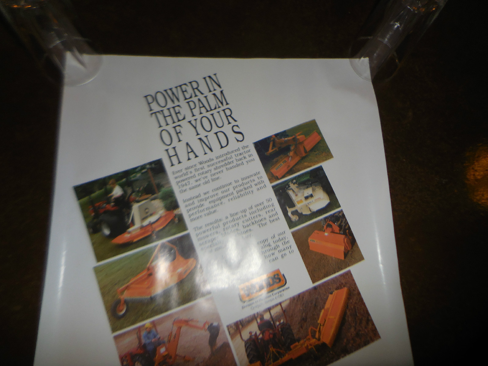 Original Woods Hesston Corp. Power in the Palm Sales Poster 17&Prime; X 22&Prime; NOS Rare