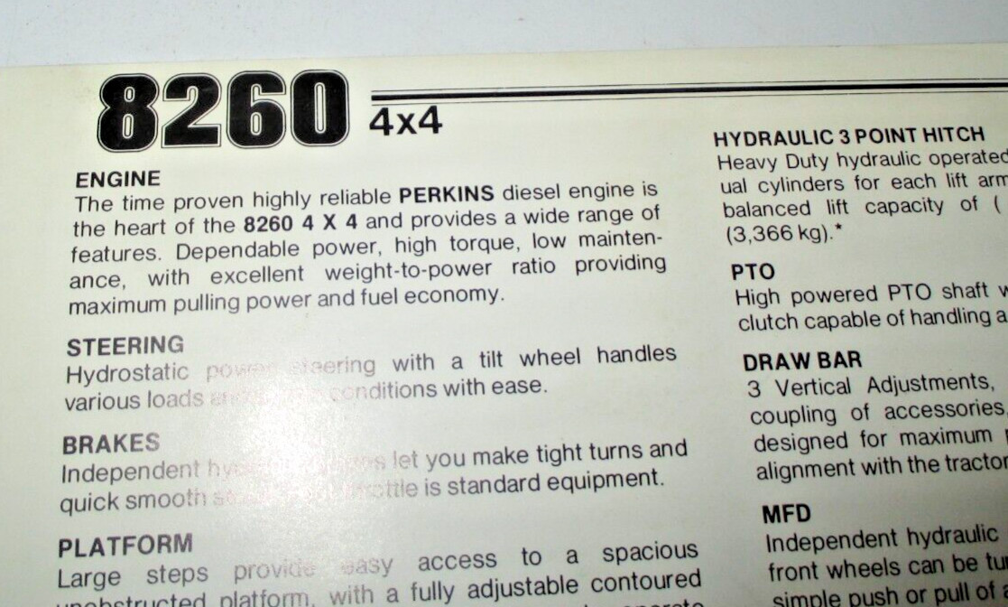 CBT 8260 4×4 Tractor Sales Brochure Spec Sheet Literature ORIGINAL! C-B-T