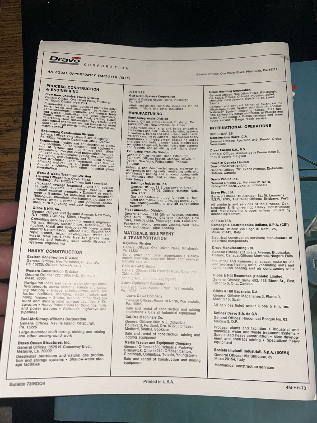 1970s DRAVO BLAW-KNOX Hiring Booklets Engineering 36pgs